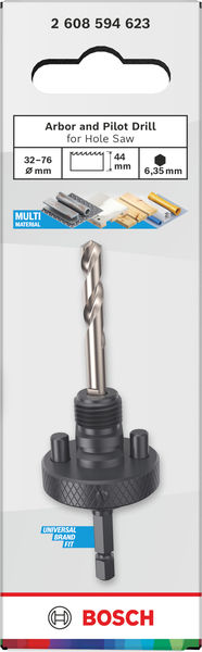 BOSCH Aufsteckhalter und Zentrierbohrer für Lochsäge, 32-210 x 44 mm BOSCH Aufsteckhalter und Zentrierbohrer für Lochsäge, 32-210 x 44 mm