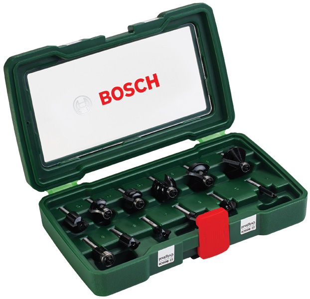 BOSCH 12-teiliges HM-Fräser-Set (1/4" Schaft)