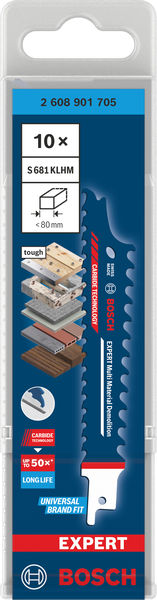BOSCH EXPERT Multi Material Demolition S681KLHM Blatt, 10-tlg BOSCH EXPERT Multi Material Demolition S681KLHM Blatt, 10-tlg