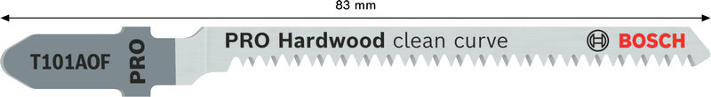 BOSCH PRO Hardwood clean curve T101AOF Stichsägeblatt, 83 mm, 3-tlg. BOSCH PRO Hardwood clean curve T101AOF Stichsägeblatt, 83 mm, 3-tlg.