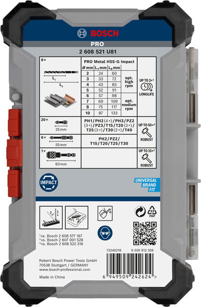 BOSCH PRO Impact Schrauberbits und Metallbohrer Set, 35-tlg. BOSCH PRO Impact Schrauberbits und Metallbohrer Set, 35-tlg.