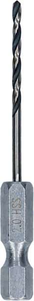 BOSCH Metal HSS Spiralbohrer, 2 x 24 x 60 mm, HEX 1/4“ Schaft
