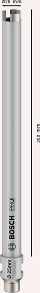 BOSCH PRO Nassbohrkrone, 25 x 300 mm, G 1/2"