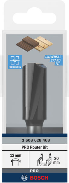 BOSCH PRO Nutfräser, zweischneidig, Ø 20 x L 40, Schaft 12 mm BOSCH PRO Nutfräser, zweischneidig, Ø 20 x L 40, Schaft 12 mm