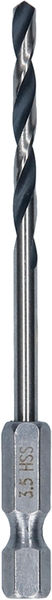 BOSCH Metal HSS Spiralbohrer, 3,5 x 39 x 79 mm, HEX 1/4“ Schaft