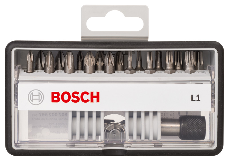 BOSCH 18+1-tlg. Schrauberbit-Set, Robust Line, L PH/PZ/T, Extra Hard-Ausführung