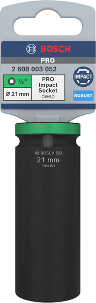 BOSCH PRO Impact Steckschlüsselsatz, 1/2", 21 mm, tief