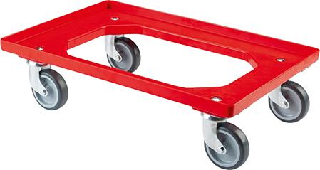 BS ROLLEN Allzweckrollersammler T.-ROLLER mit Platte, TK 250kg TPR, rot