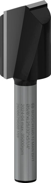 BOSCH PRO Nutfräser, zweischneidig, Ø 5/8" x L 49/64", Schaft 1/4"