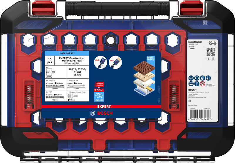 BOSCH EXPERT Construction Material Power Change Plus-Lochsägen-Set, 10-tlg. BOSCH EXPERT Construction Material Power Change Plus-Lochsägen-Set, 10-tlg.