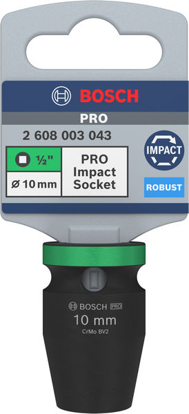 BOSCH PRO Impact Steckschlüsselsatz, 1/2", 10 mm, Standard