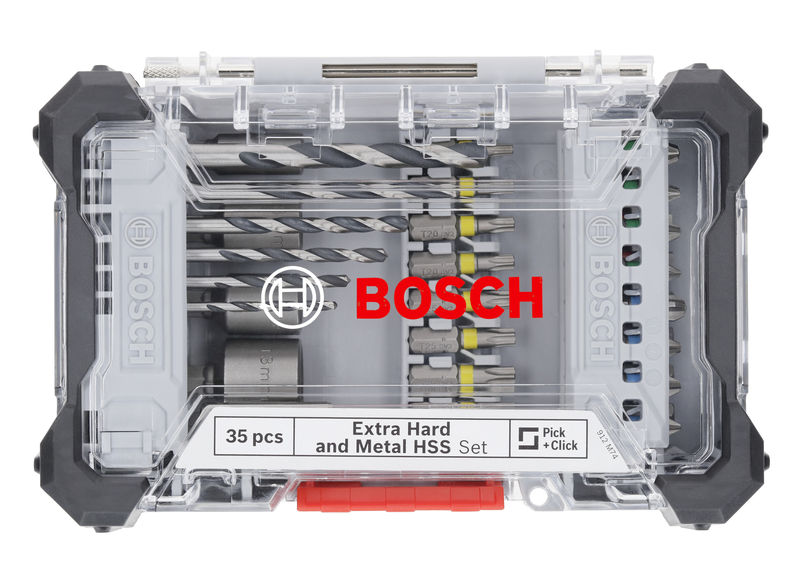 BOSCH Extra Hard Schrauberbit- und Metal HSS Bohrer-Set, Aufsteller, 35-tlg. BOSCH Extra Hard Schrauberbit- und Metal HSS Bohrer-Set, Aufsteller, 35-tlg.