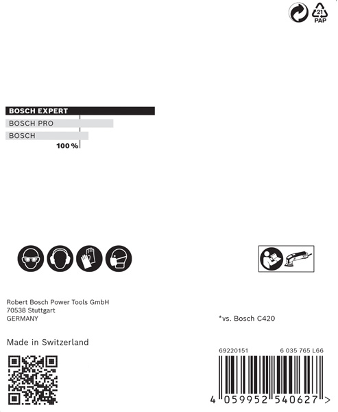 BOSCH EXPERT M480 Schleifnetz, 93x93mm, K400, 5-tlg.