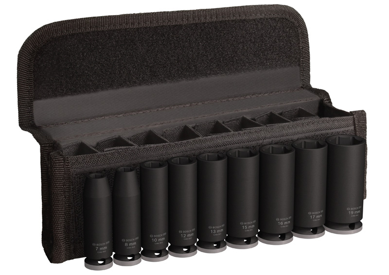 BOSCH PRO Impact Steckschlüsselsatz Set, 3/8", tief, 9-tlg.