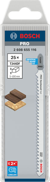 BOSCH PRO Hardwood fast T344DF Stichsägeblatt, 152 mm, 25-tlg.