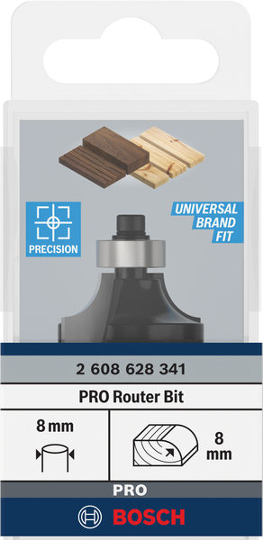 BOSCH PRO Abrundfräser, R 8, Schaft 8 mm BOSCH PRO Abrundfräser, R 8, Schaft 8 mm