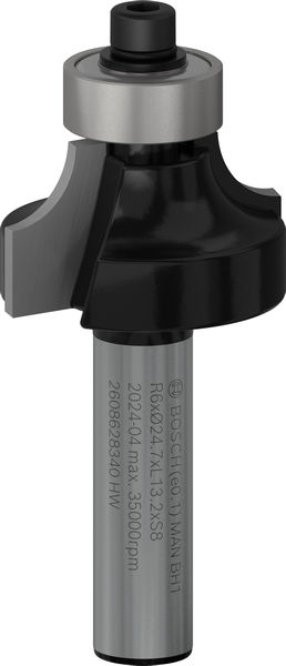 BOSCH PRO Abrundfräser, R 6, Schaft 8 mm