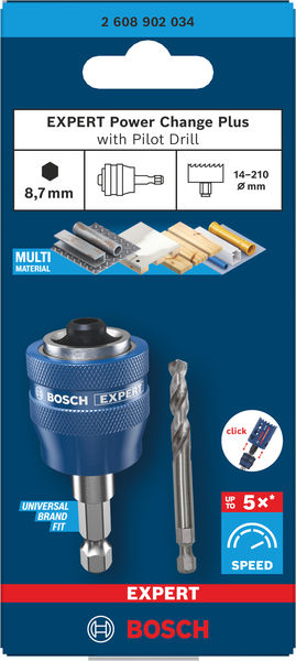 BOSCH EXPERT Power Change Plus Aufnahme m. Vorb., HEX Sch. 8,7mm, HSS-G, 7,15x45x85mm
