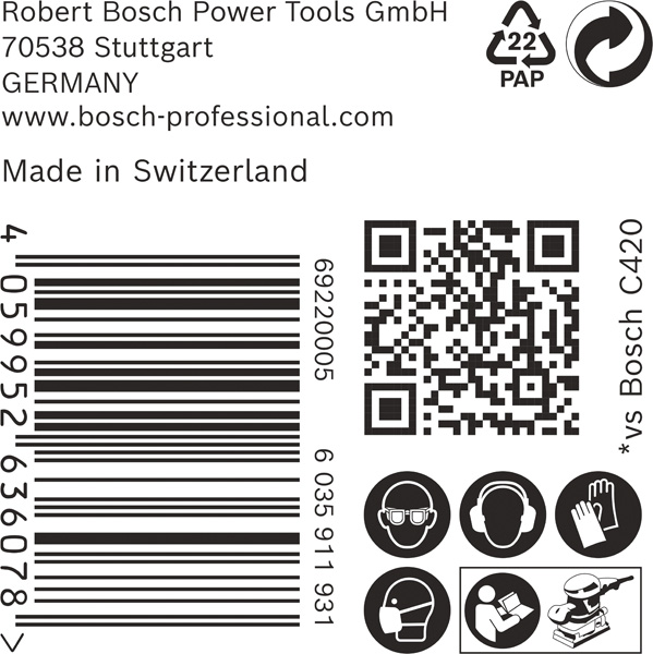 BOSCH EXPERT C470 Schleifblatt, 115x107mm, K120, 6 Löcher, 50-tlg. BOSCH EXPERT C470 Schleifblatt, 115x107mm, K120, 6 Löcher, 50-tlg.