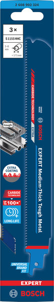 BOSCH EXPERT Medium-Thick Tough Metal S1155HHC Säbelsägeblatt, 3-tlg.