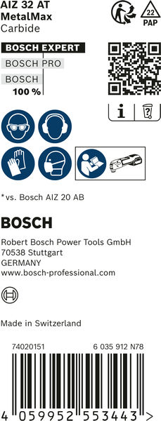 BOSCH Expert MetalMax AIZ 32 AIT Blatt für Multifunktionswerkzeuge, 40x32 mm, 10 Stk. BOSCH Expert MetalMax AIZ 32 AIT Blatt für Multifunktionswerkzeuge, 40x32 mm, 10 Stk.