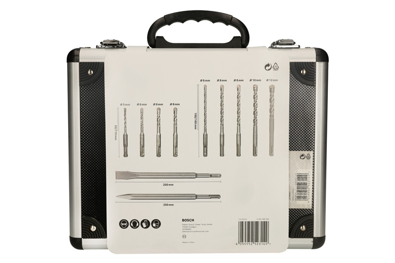 BOSCH 11-tlg. Meißel- und Hammerbohrer-Set SDS plus-3, 5-12 mm BOSCH 11-tlg. Meißel- und Hammerbohrer-Set SDS plus-3, 5-12 mm