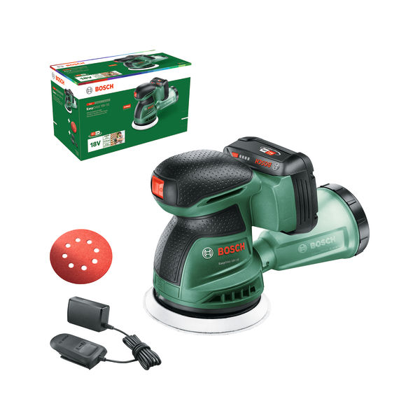 BOSCH Akku-Exzenterschleifer EasyOrbit 18V-10, 1 x Akku PBA 18V 2.0Ah