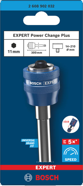 BOSCH EXPERT Power Change Plus Lochs.Adap.-Verlängerungsst., Sechskants. 11 mm, 300 mm
