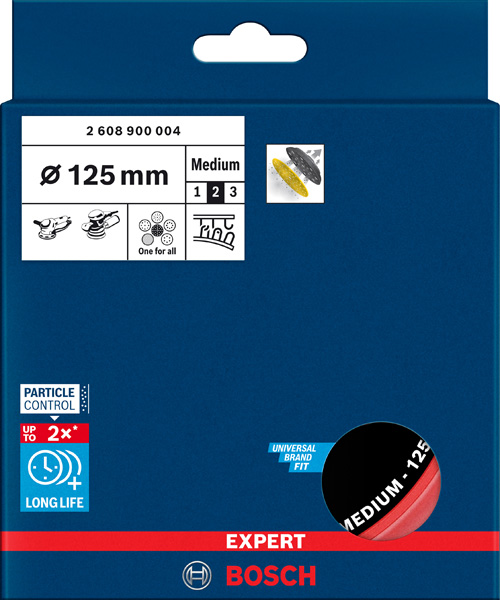 BOSCH EXPERT Mulitloch-Stützteller, 125mm, mittel, M8+5/16