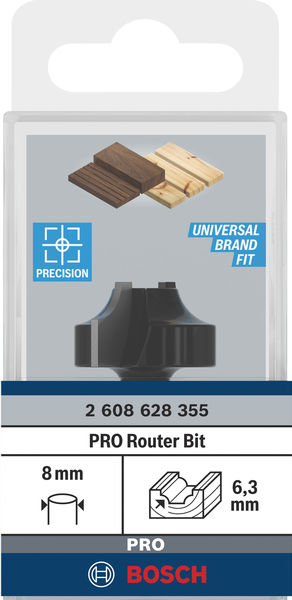 BOSCH PRO Abrundfräser, R 6,3, Schaft 8 mm BOSCH PRO Abrundfräser, R 6,3, Schaft 8 mm