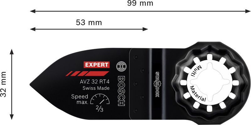 BOSCH EXPERT AVZ 32 RT4 Schleiffinger, 32 x 53 mm BOSCH EXPERT AVZ 32 RT4 Schleiffinger, 32 x 53 mm