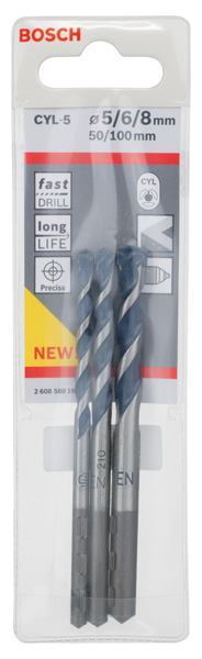 BOSCH 3-tlg. CYL-5 Betonbohrer-Set, 5/6/8 mm
