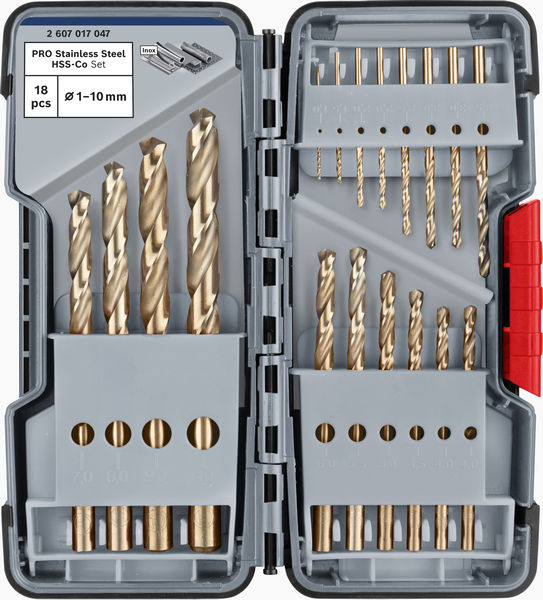 BOSCH PRO Stainless Steel HSS-Co Spiralbohrer-Set, 18-tlg.