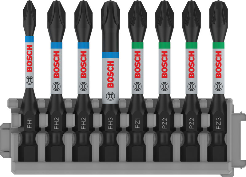 BOSCH PRO Impact Schrauberbit-Set, PH1/PH2/PH3/PZ1/PZ2/PZ3, 55 mm, 8-tlg