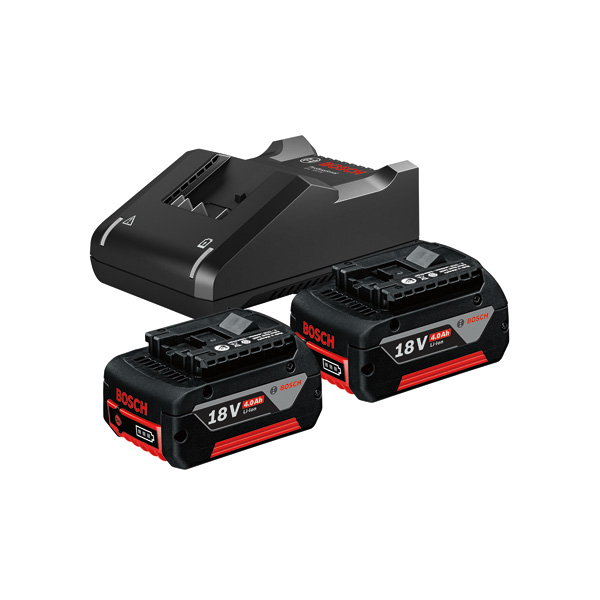 BOSCH Akku Starter-Set: 2 x GBA 18 Volt, 4.0 Ah und GAL 18V-40