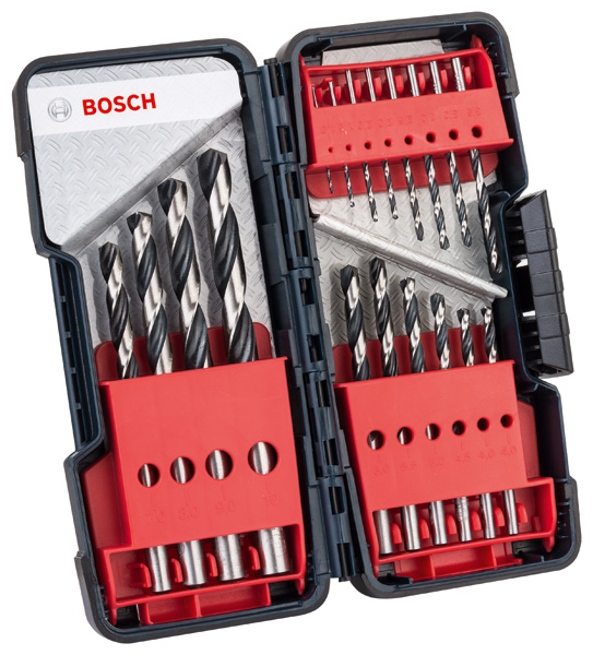 BOSCH HSS-Spiralbohrer-Set, PointTeQ, 18-tlg., ToughBox, 1-10 mm