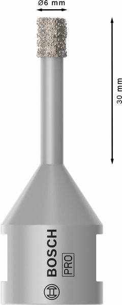 BOSCH PRO Ceramic dry Trockenbohrkrone, 6 x 30 x 22.23 mm BOSCH PRO Ceramic dry Trockenbohrkrone, 6 x 30 x 22.23 mm