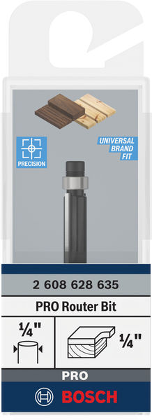 BOSCH PRO Bündigfräser mit untenlieg. Führungskugellager, Ø 1/4"xL 21/32", Schaft 1/4" BOSCH PRO Bündigfräser mit untenlieg. Führungskugellager, Ø 1/4"xL 21/32", Schaft 1/4"