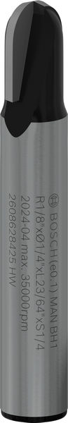 BOSCH PRO Hohlkehlfräser, R 1/8", Schaft 1/4"