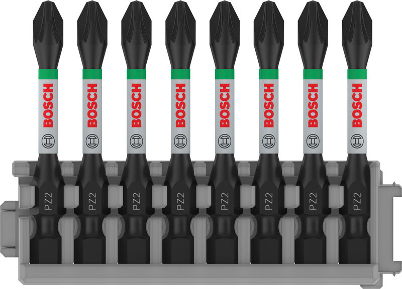 BOSCH PRO Pozidriv Impact Bit, PZ2, 55 mm, 8-tlg. BOSCH PRO Pozidriv Impact Bit, PZ2, 55 mm, 8-tlg.