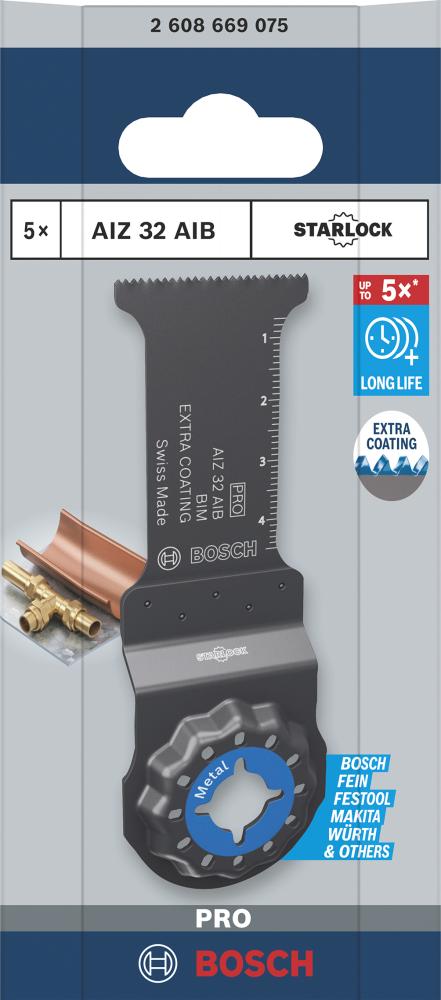 BOSCH PRO AIZ 32 AIB Blatt für Multifunktionswerkzeuge, 32 x 50 mm, 5-tlg.