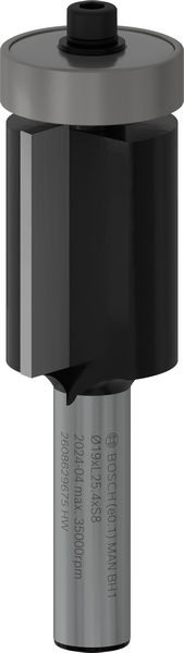 BOSCH PRO Bündigfräser mit untenliegendem Führungskugellager, Ø19 x L25,4, Schaft 8 mm