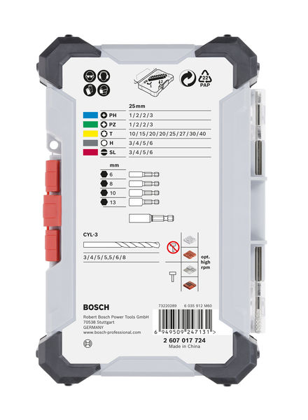 BOSCH Extra Hard Schrauberbit- und CYL-3 Bohrer-Set, Aufsteller, 35-tlg.