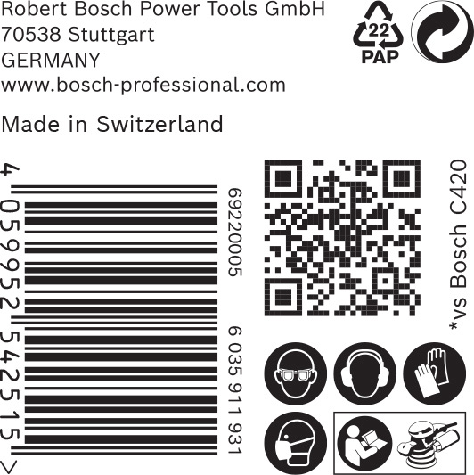 BOSCH EXPERT C470 Schleifscheibe, 125mm, K180, 8 Löcher, 50-tlg. BOSCH EXPERT C470 Schleifscheibe, 125mm, K180, 8 Löcher, 50-tlg.