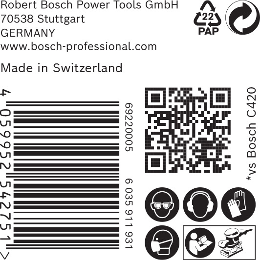 BOSCH EXPERT C470 Schleifblatt, 93x186mm, K80, 8 Löcher, 50-tlg.