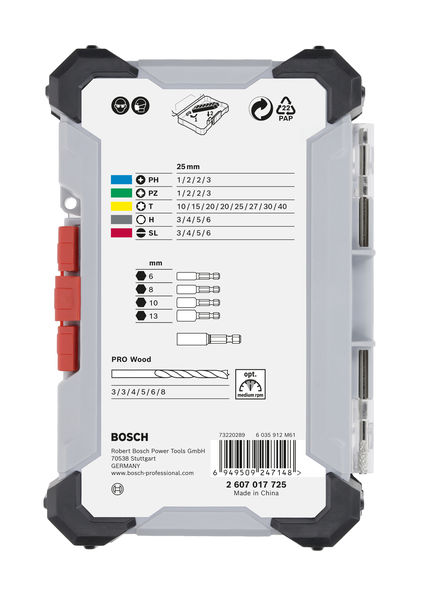 BOSCH Extra Hard Schrauberbit- und PRO Wood Bohrer-Set, Aufsteller, 35-tlg. BOSCH Extra Hard Schrauberbit- und PRO Wood Bohrer-Set, Aufsteller, 35-tlg.