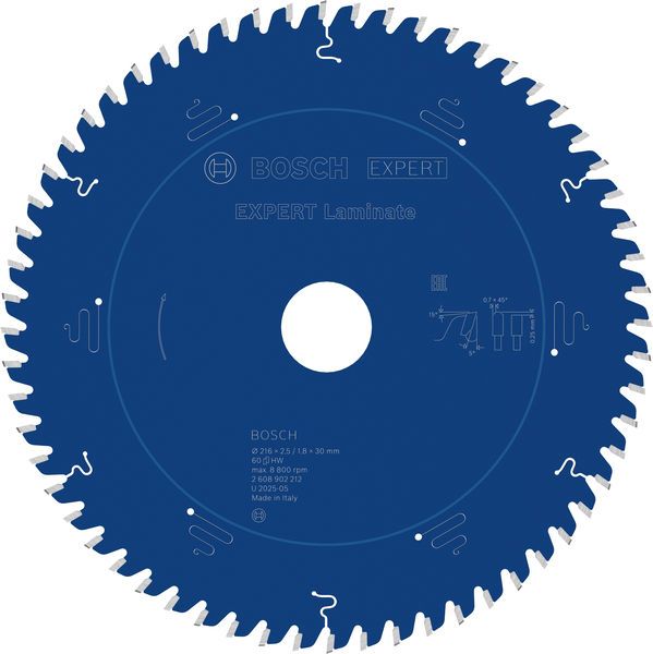 BOSCH EXPERT Laminat Kreissägeblatt, 216x30 mm, Z60