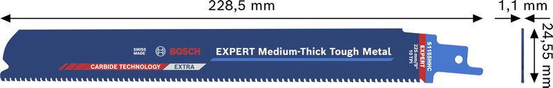 BOSCH EXPERT Medium-Thick Tough Metal S1155HHC Säbelsägeblatt, 10-tlg. BOSCH EXPERT Medium-Thick Tough Metal S1155HHC Säbelsägeblatt, 10-tlg.