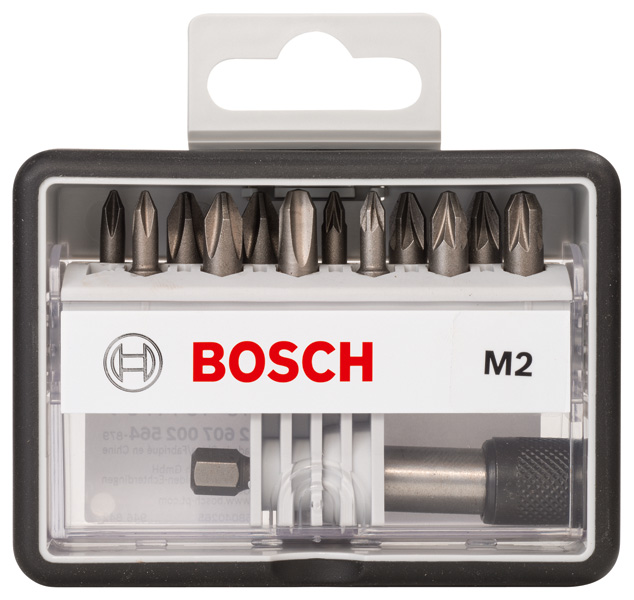 BOSCH 12+1-tlg. Schrauberbit-Set, Robust Line, M PH/PZ, Extra Hard-Ausführung
