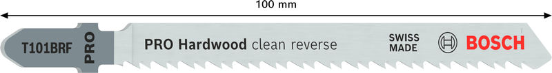 BOSCH PRO Hardwood clean reverse T101BRF Stichsägeblatt, 100 mm, 3-tlg.